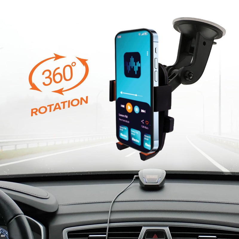 Armor All Phone Mount for Cars, 3-in-1 Phone Holder, Suction Dashboard, Windshield, & Vent Mount, 360Â° Rotation, Fits iPhone Max, Android, and All Smartphones, 3.5â€ inch Grip, Quick Release Button - Image 3